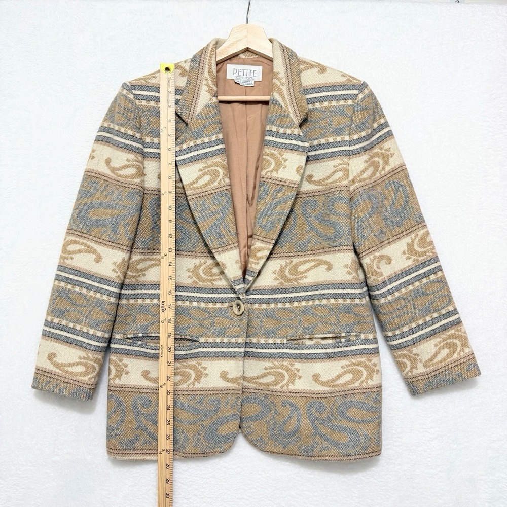 Petite‎ Sophisticate Southwestern Tapestry Pattern Blazer Jacket Sz 8 Medium - Picture 6 of 9